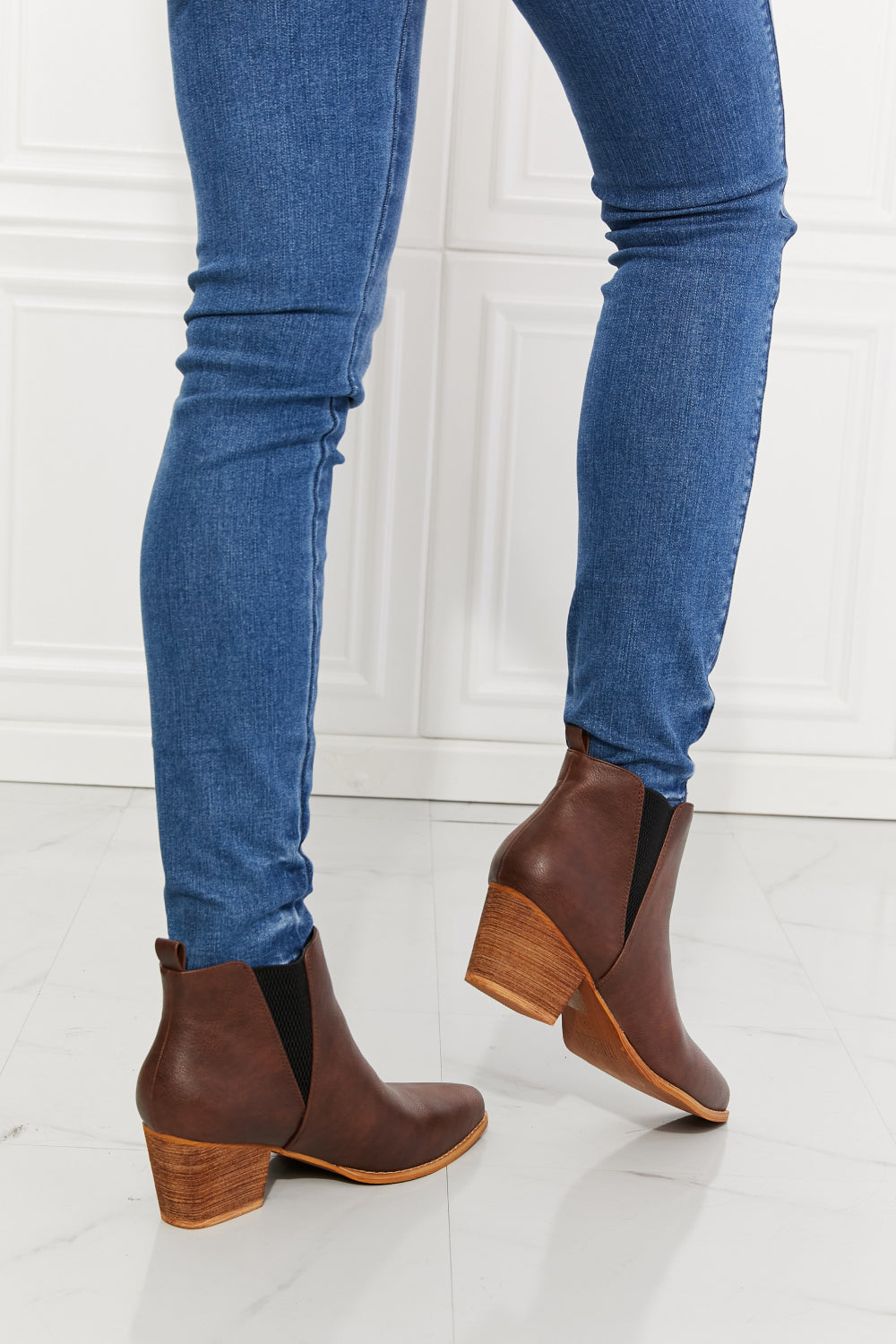 MMShoes | Back At It Point Toe Bootie in Chocolate