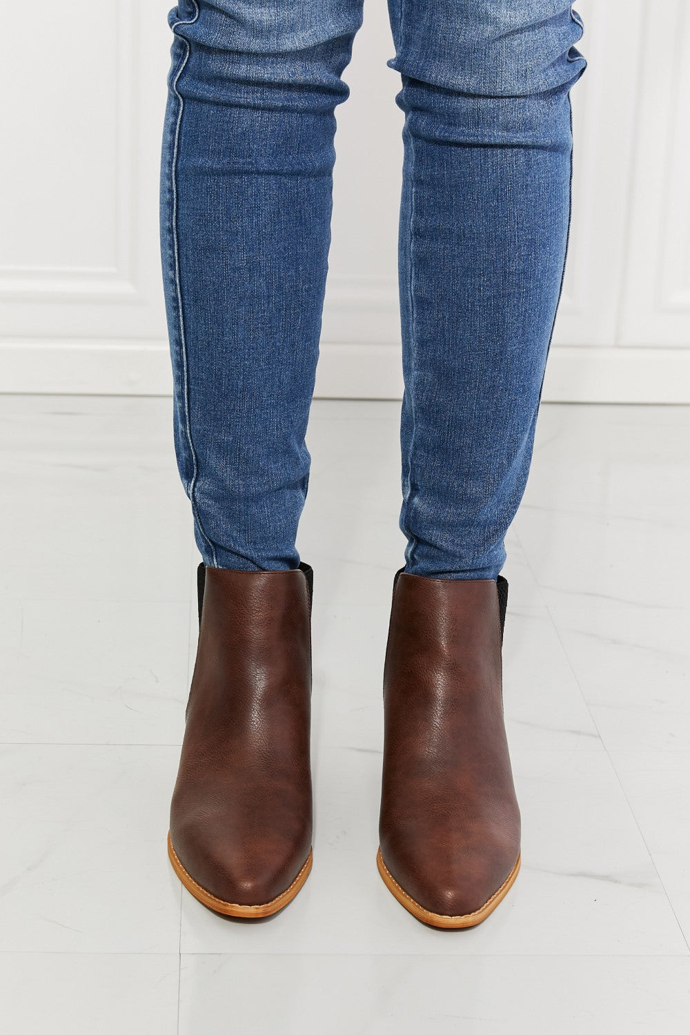 MMShoes | Back At It Point Toe Bootie in Chocolate