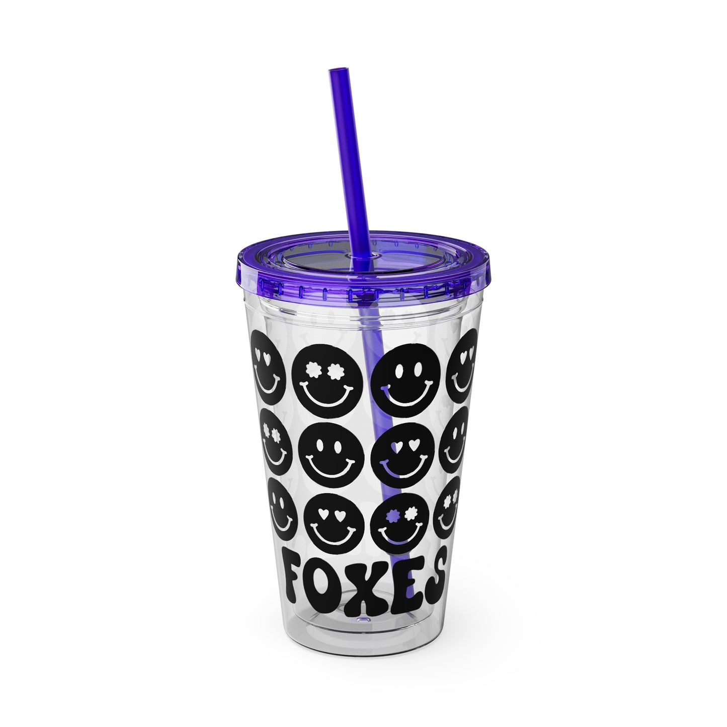 Mary + James | Smiley Face Foxes -  Acrylic Cup