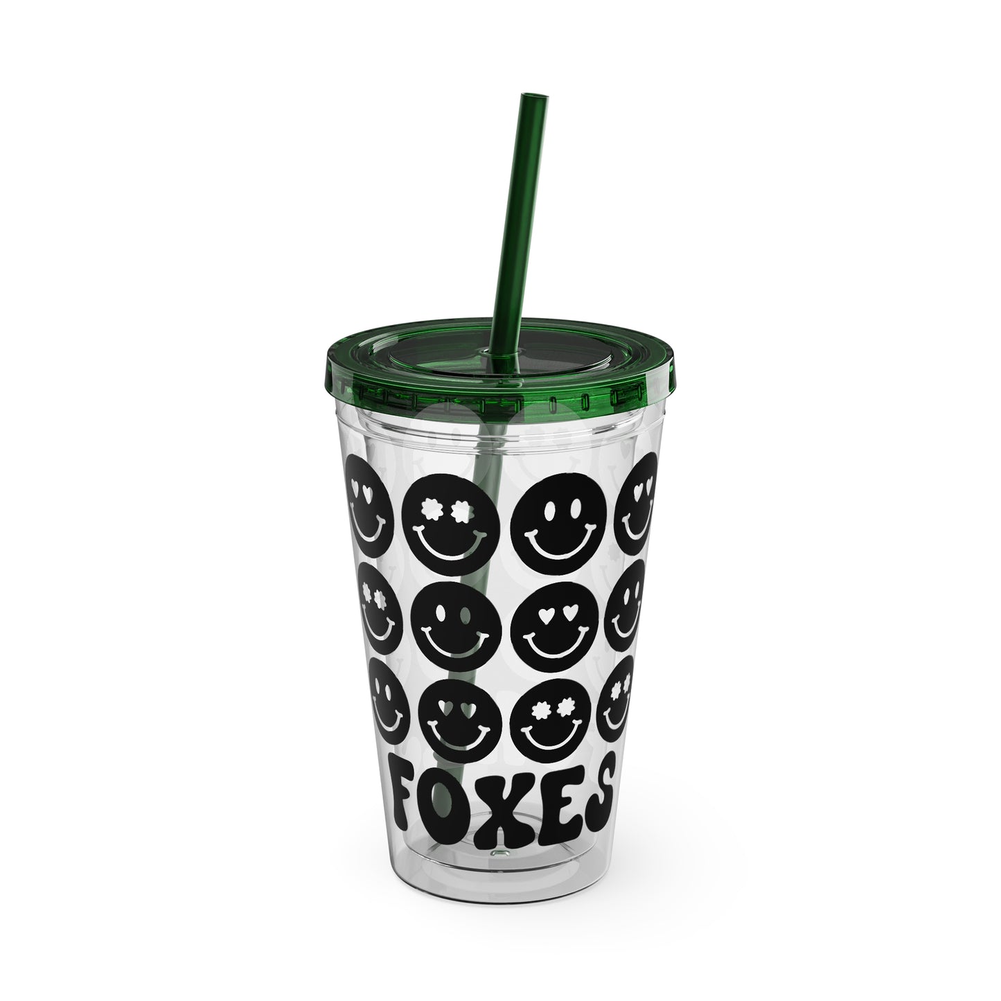 Mary + James | Smiley Face Foxes -  Acrylic Cup