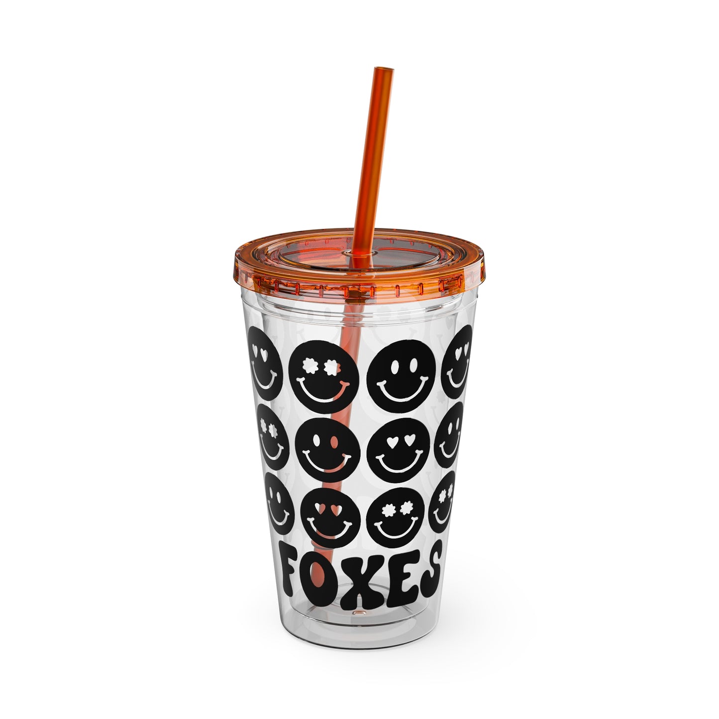 Mary + James | Smiley Face Foxes -  Acrylic Cup