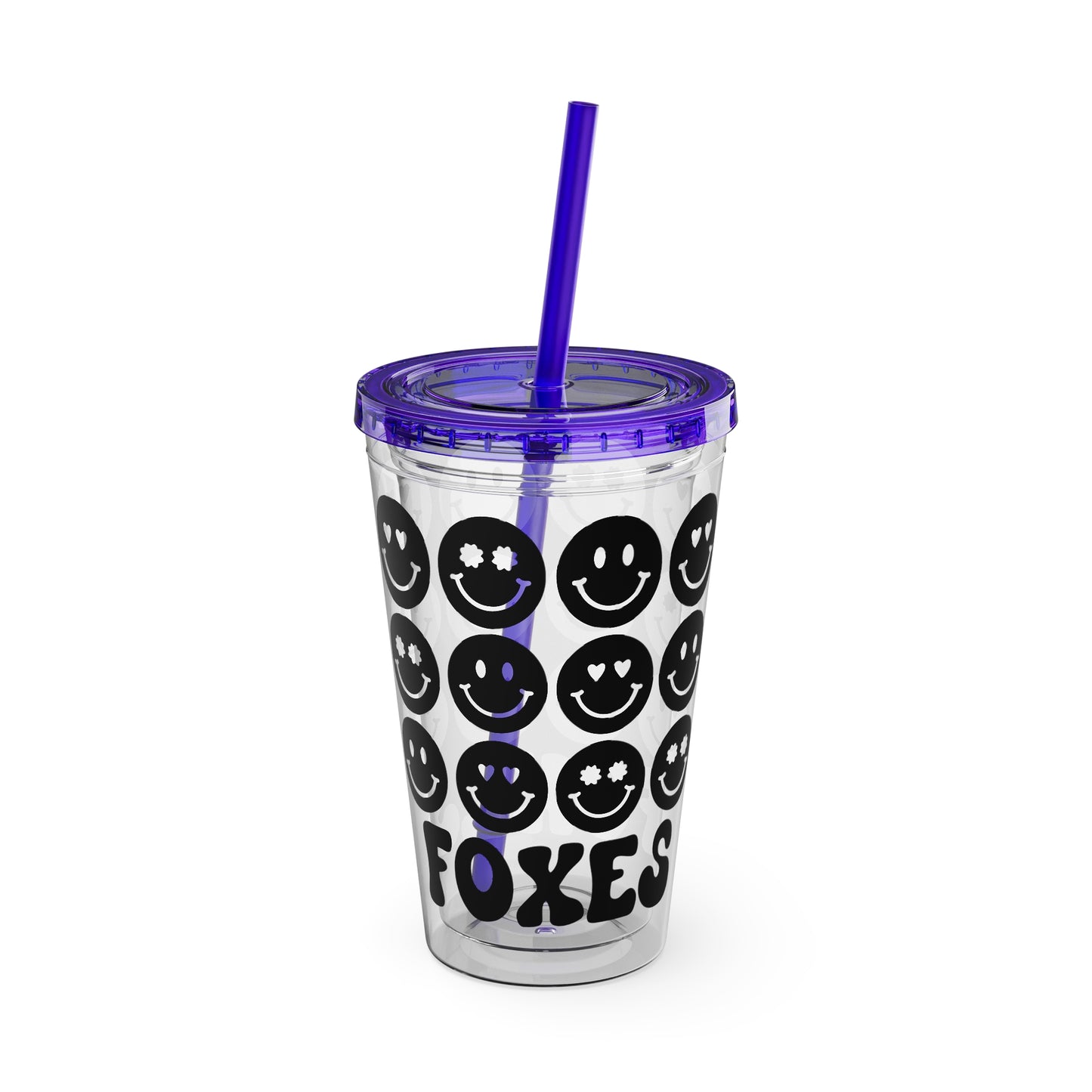 Mary + James | Smiley Face Foxes -  Acrylic Cup