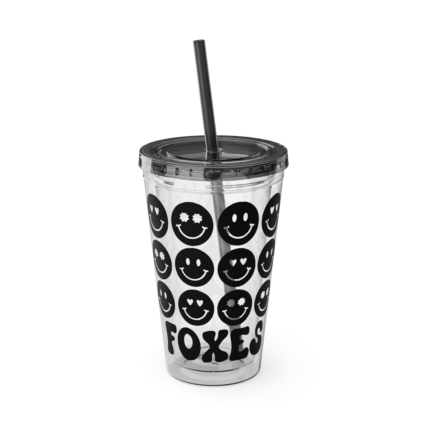 Mary + James | Smiley Face Foxes -  Acrylic Cup