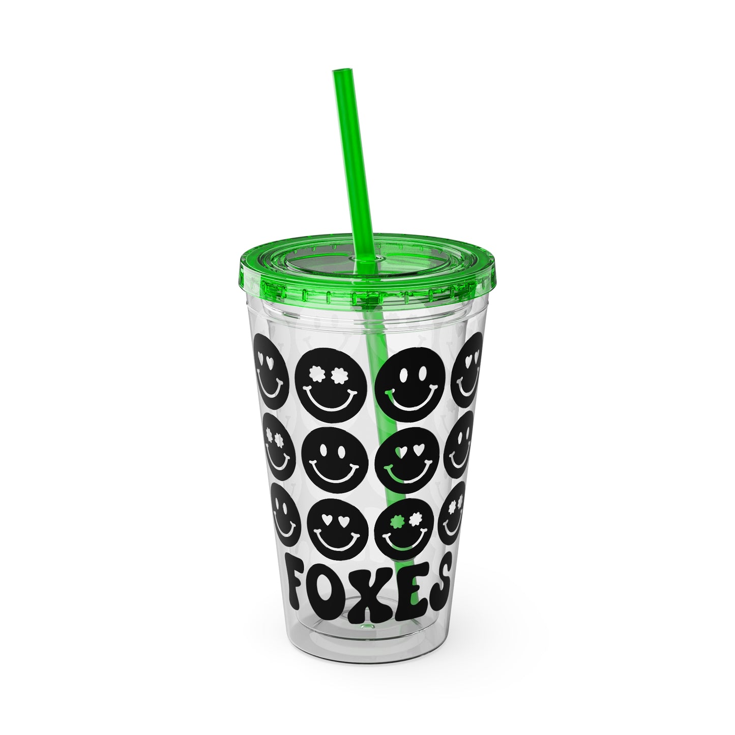 Mary + James | Smiley Face Foxes -  Acrylic Cup