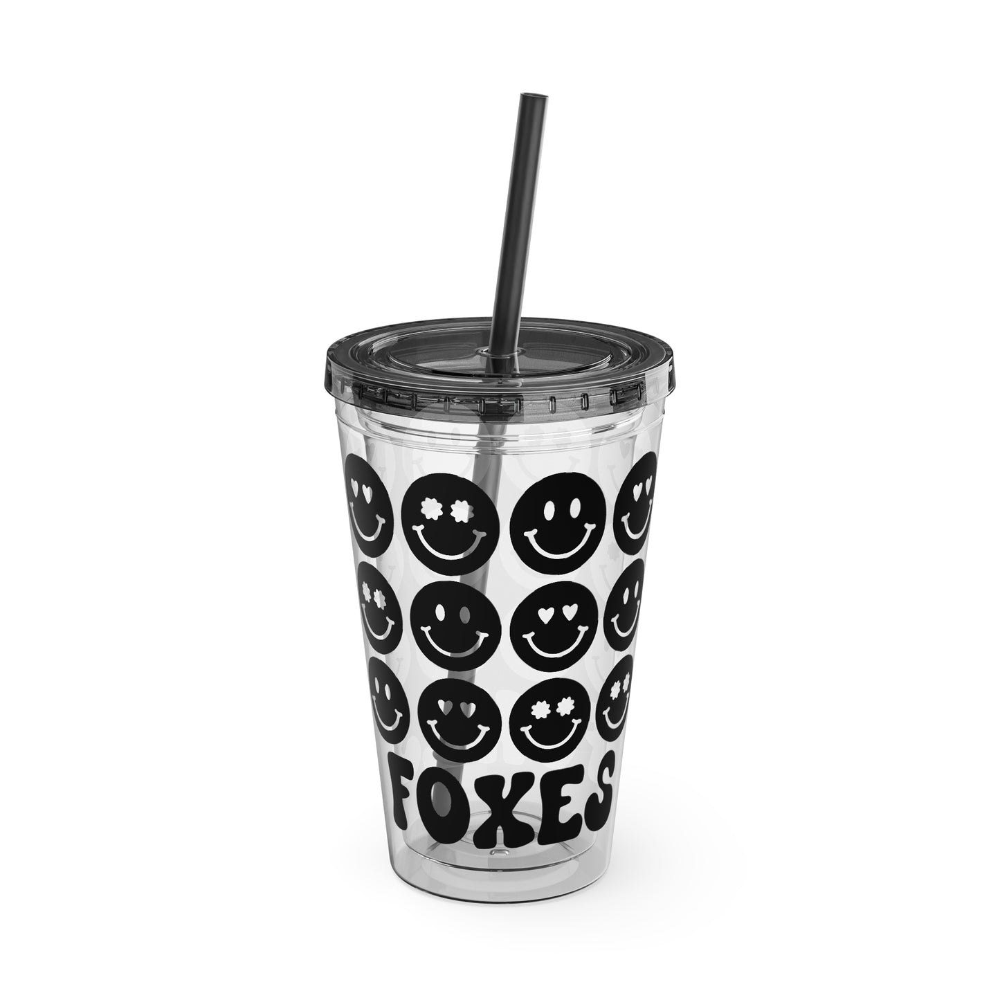 Mary + James | Smiley Face Foxes -  Acrylic Cup