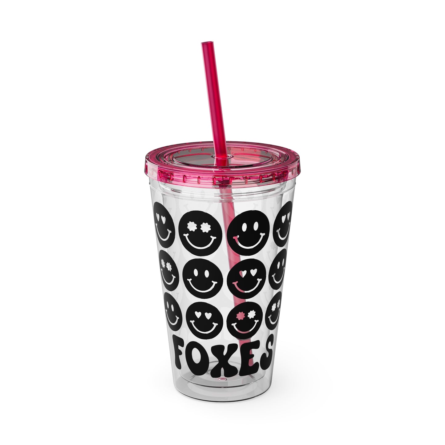 Mary + James | Smiley Face Foxes -  Acrylic Cup