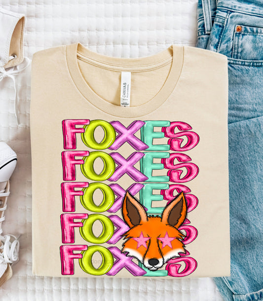 Mary + James | Neon Stacked Foxes