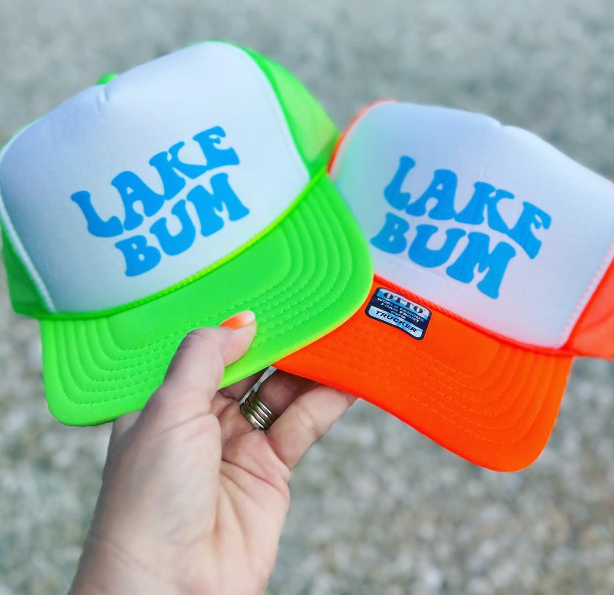 Mary + James | Neon Lake Bum Trucker Hat