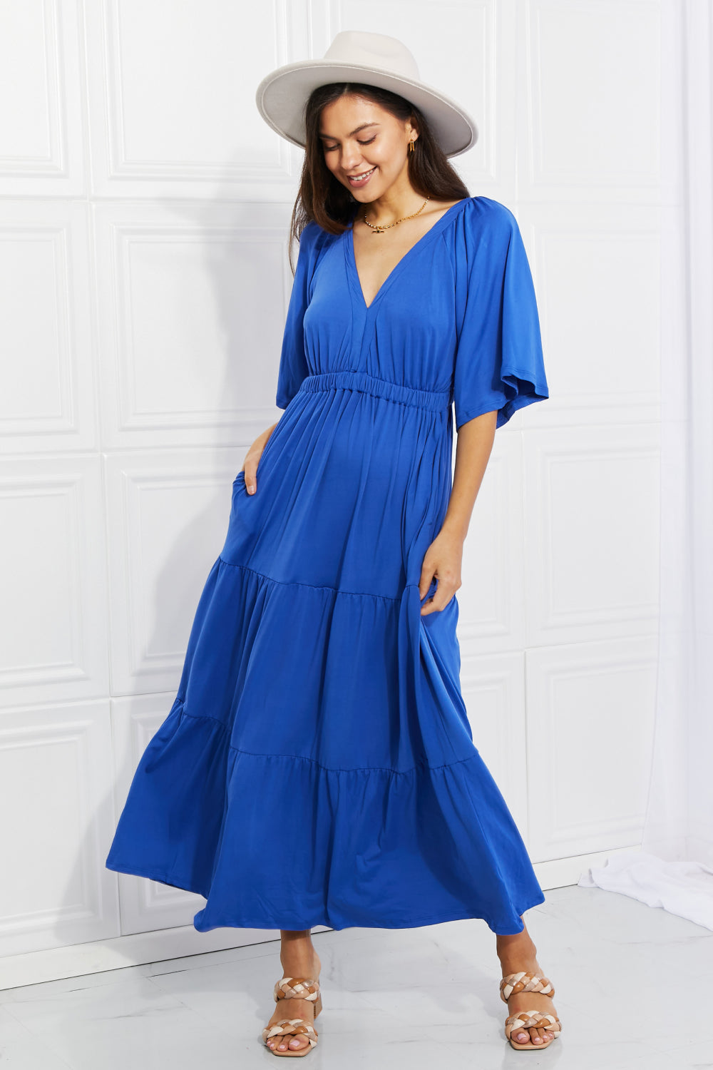 Culture Code | My Muse Flare Sleeve Tiered Maxi Dress