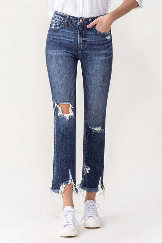 Lovervet | Jackie High Rise Crop Straight Leg Jeans