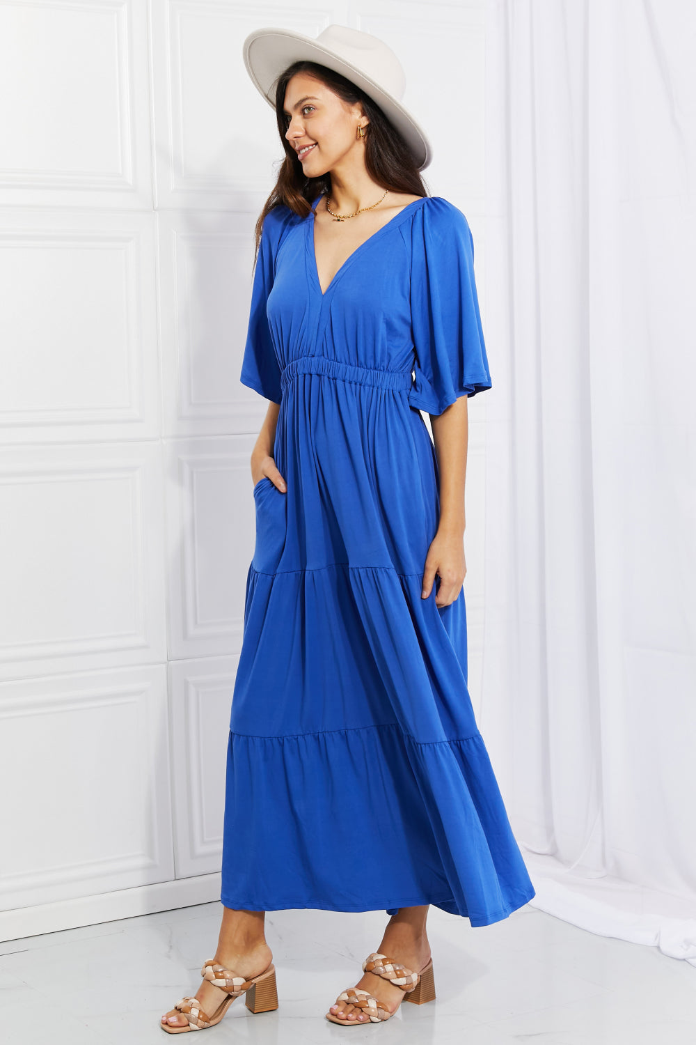 Culture Code | My Muse Flare Sleeve Tiered Maxi Dress