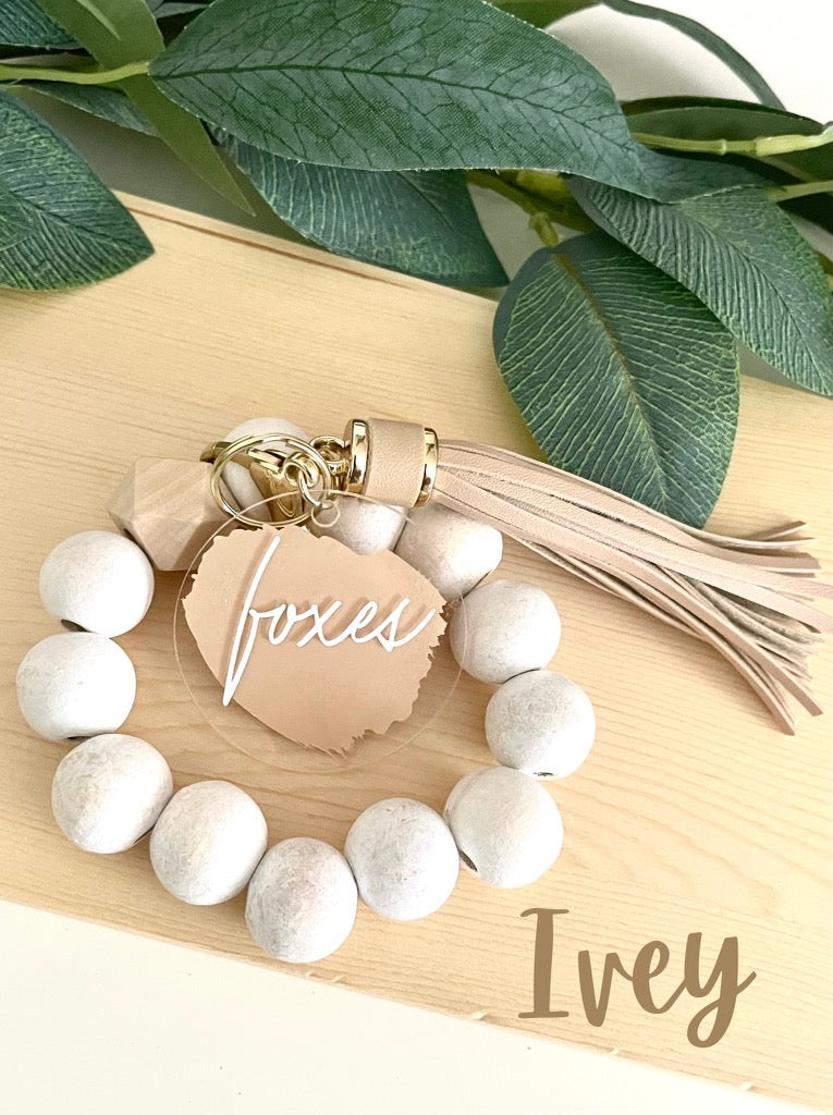 Mary + James | Wooden Wristlet Keychain