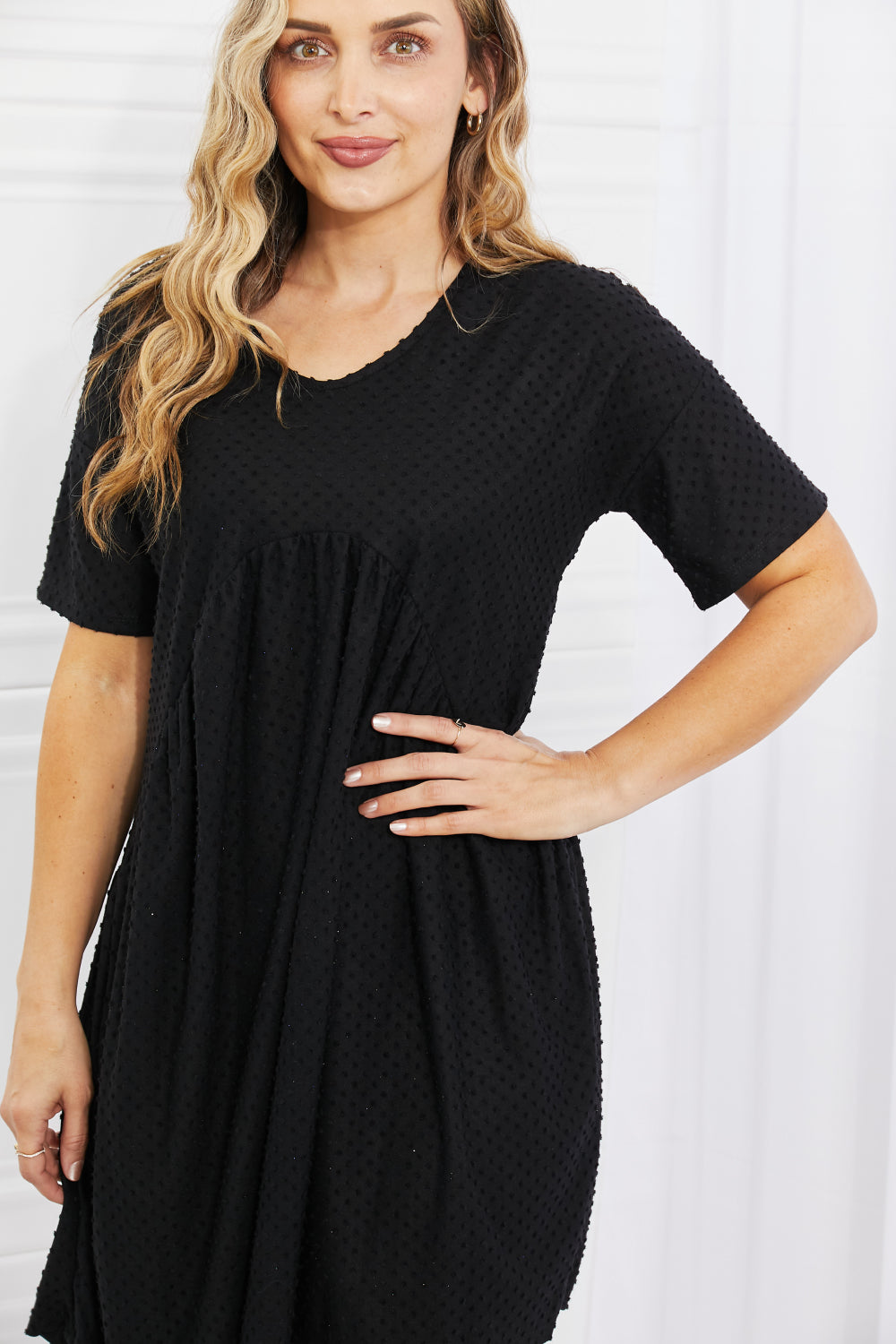 BOMBOM | Another Day Swiss Dot Casual Dress in Black