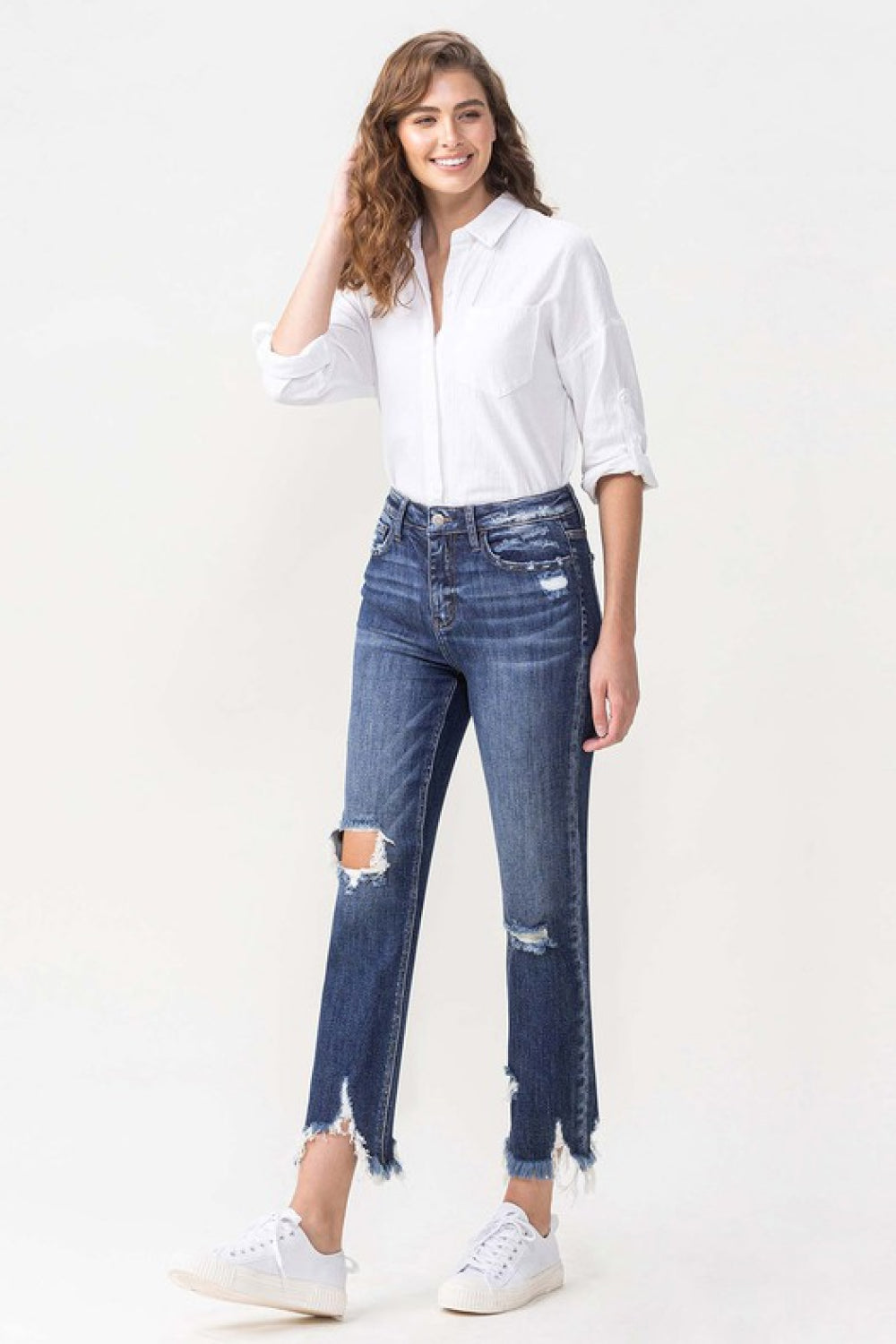 Lovervet | Jackie High Rise Crop Straight Leg Jeans