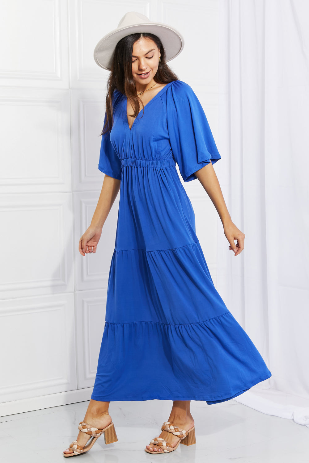 Culture Code | My Muse Flare Sleeve Tiered Maxi Dress