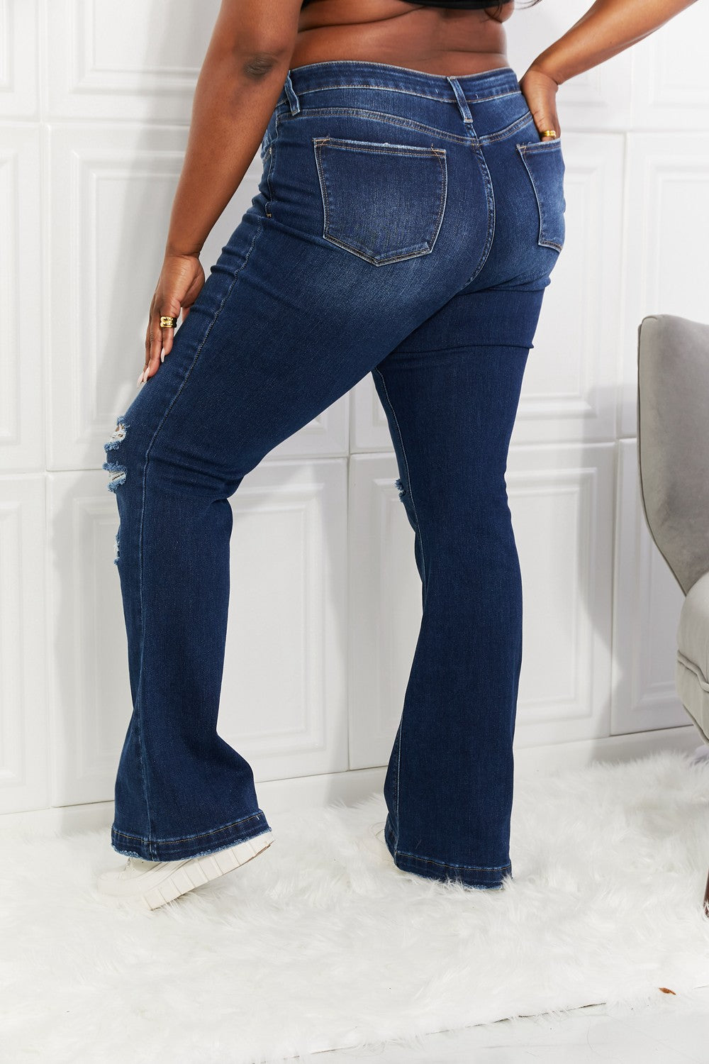 Kancan | Reese Midrise Button Fly Flare Jeans