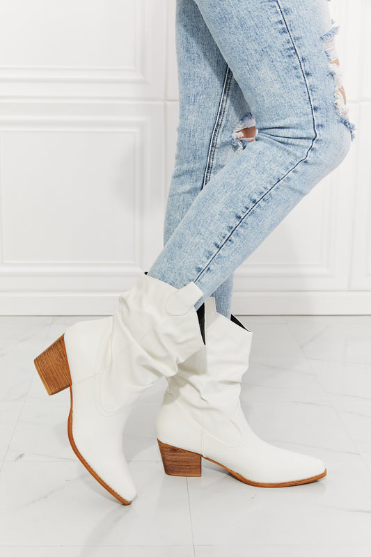 MMShoes | Better in Texas Scrunch Cowboy Boots in White