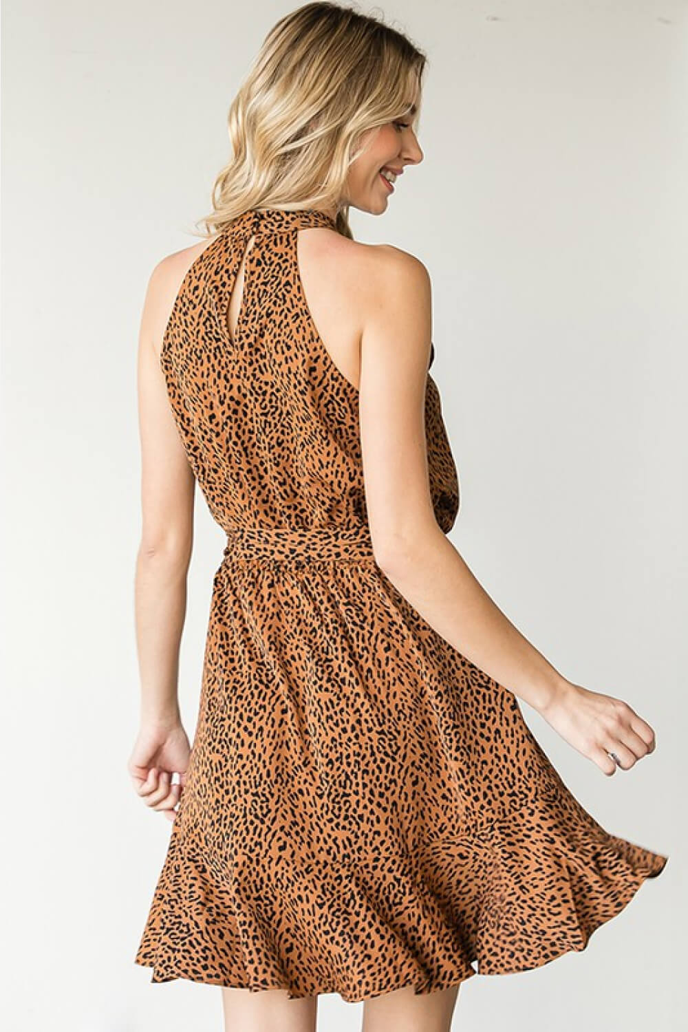 First Love | Leopard Belted Sleeveless Dress