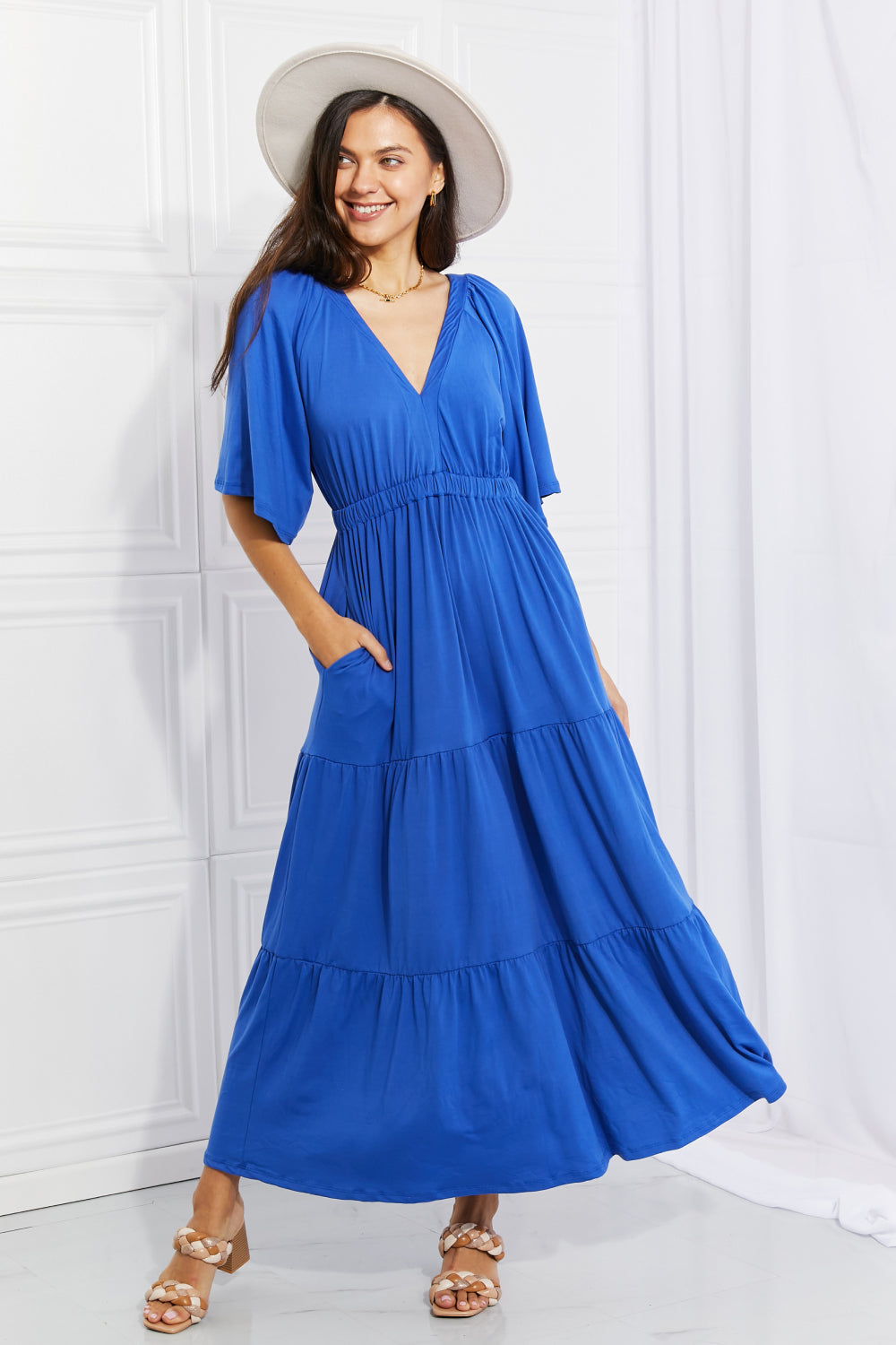 Culture Code | My Muse Flare Sleeve Tiered Maxi Dress